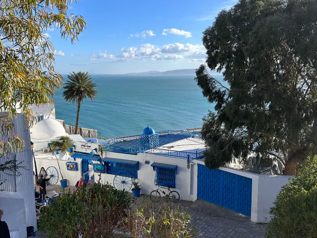 Case bianche e blu di Sidi Bou Said affacciate sul Mediterraneo